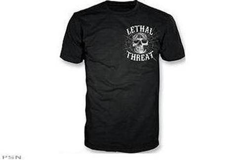 New lethal threat hard luck biker adult cotton tee/t-shirt, black, large/lg