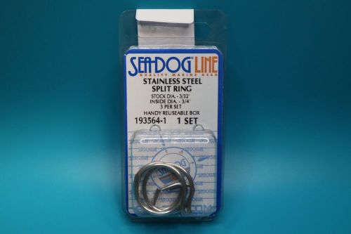 Sea-dog line 316 ss split ring id 3/4&#034; 193564-1 3 pack