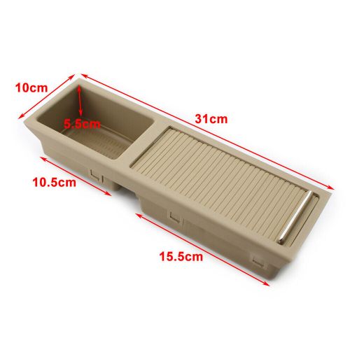 Beige front center console storage drink cup holder for bmw e46 3 series