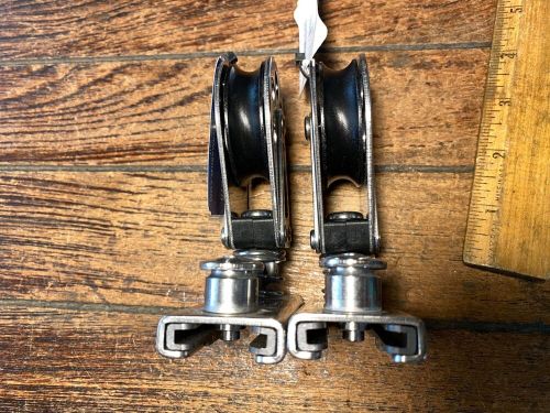 Pair new schaefer s.s. 505-82 genoa lead blocks for 1&#034; track w/spring pinstops