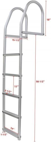 Extreme max 3005.4108 heavy-duty aluminum weld-free fixed dock ladder 5-step