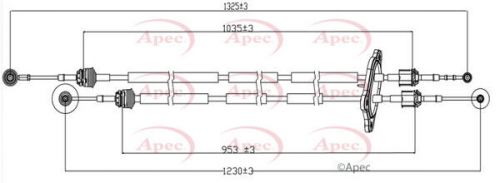 Gear change cable fits opel combo b05 1.3d 2012 a13fd manual transmission apec