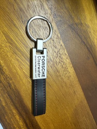 Genuine leather car keychain for porsche