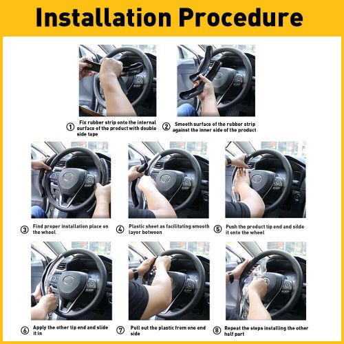 Universal car steering wheel booster cover for 38cm 37cm carbon fiber waterproof