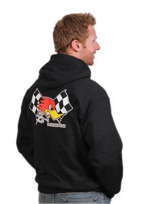 Ghh sweatshirt hooded cotton black mr. horsepower checkered flag logo men's med