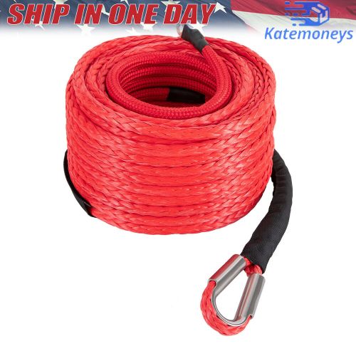 1/2&#034;×85ft synthetic winch rope with hook car tow recovery cable kit for atv suv