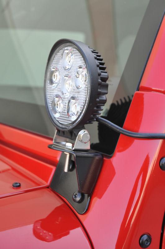 Jeep wrangler jk windshield light bracket led hid 2007-2013 ko off road hinge   