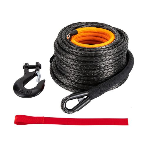 1/2x92ft synthetic winch rope w/ hook 31500lbs car tow recovery cable tow orange