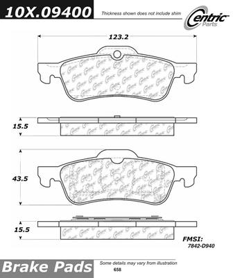 Centric 104.10600 brake pad or shoe, rear