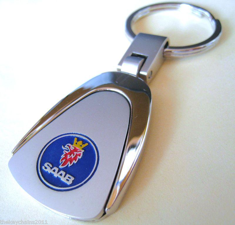 Saab key chain ring fob 9-3 9-5 9-4x 9-7x 900 turbo chrome