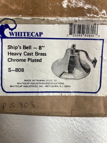 Chrome plated heavy cast brass whitecap s-808 8&#034; ships bell *brand new*