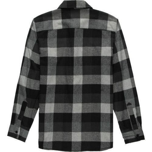 Motosport logo button down flannel shirt - black/steel, small