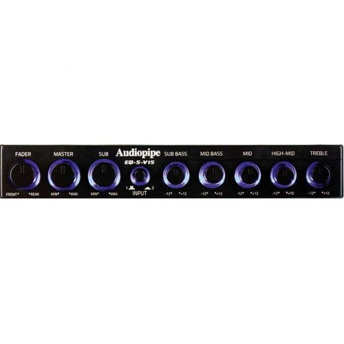 Audiopipe eq-5-v15 5-band graphic equalizer w/ subwoofer control 15v line driver