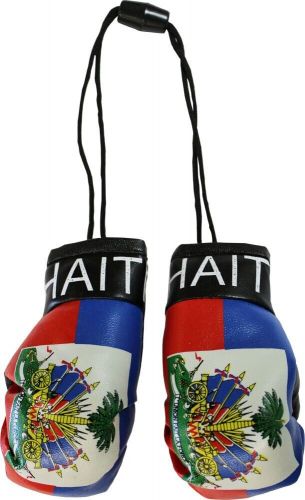 Haiti flag mini boxing gloves car mirror rearview hanging auto decoration