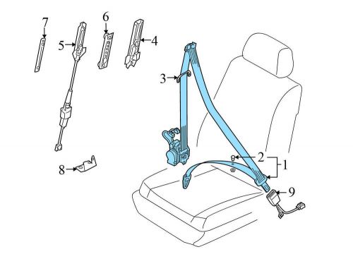 2004-2005 vw touareg - front left seat belt / seatbelt retractor 7l0857705d