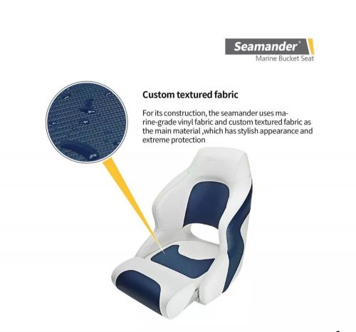 Seamander captain bucket seat boat seat,filp up boat seat (sc1-white/blue)