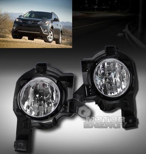 2013 2014 toyota rav4 bumper clear fog lights+bulb+cover+harness+switch kit pair