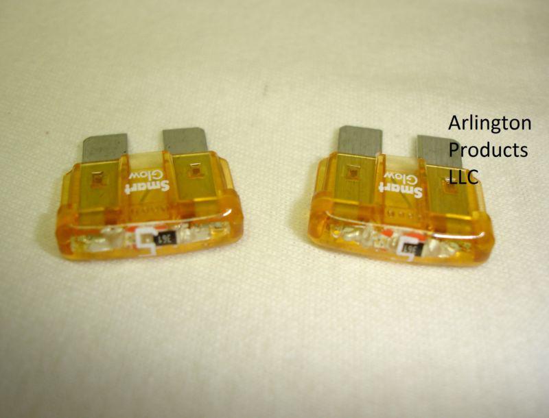 Smart glow 5 amp atc / ato fuses with indicator light, pack of 2