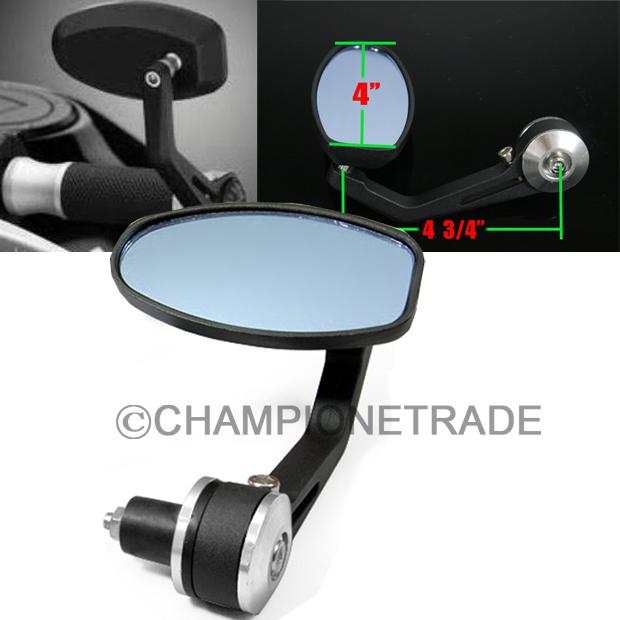 7/8'' black&silver motorcycle side handle bar end rear side view mirror new 1pcs