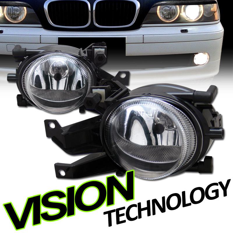 Clear lens fog lights lamps+h8 bulb lh+rh 01-03 bmw e39 525/530/540 sedan/wagon