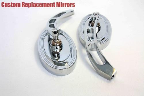 Motor billet alloy oval custom mirror harley davidson softail fatboy sportster