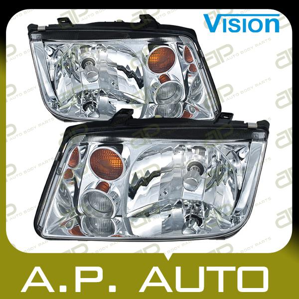 Pair head light lamp assembly 03-05 volkswagen jetta gen4 bbezel w/fog lh+rh new