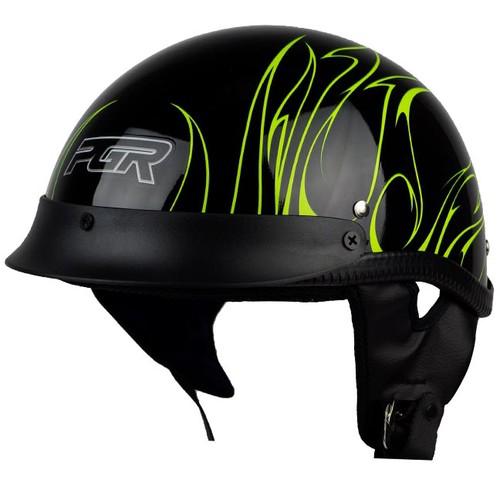 L xl xxl pgr b31 convict black green motorcycle dot half helmet chopper softail