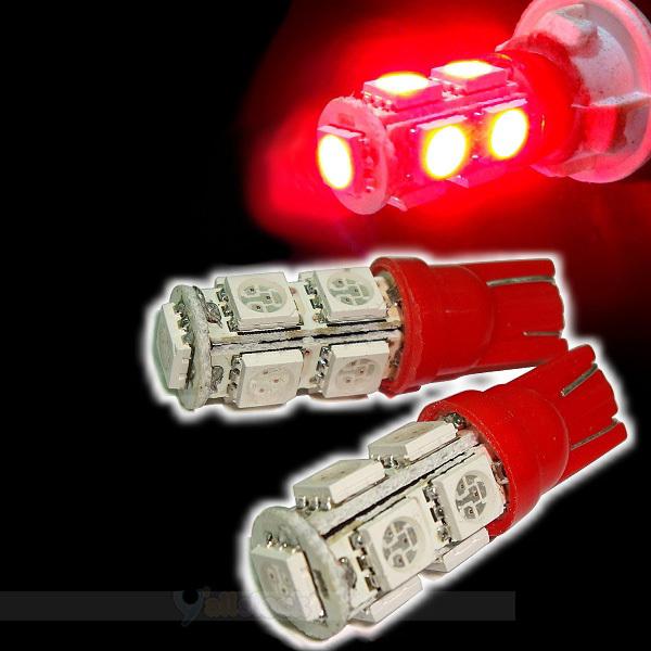 New t10 5050 9 smd 12v bulb wedge light car led lamp red
