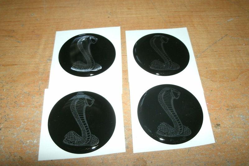 4x ford mustang shelby gt350 gt500 svt cobra snake wheel center cap decals 1 3/4