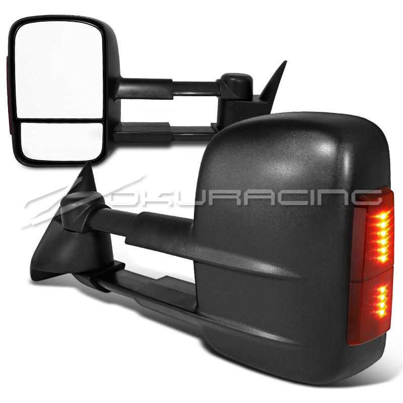 88-98 chevy c/k 1500/2500/3500 manual towing tow hauling led signal side mirrors