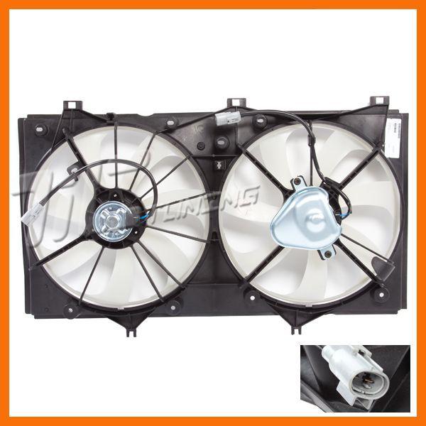 07-09 toyota camry radiator condenser dual fan motor blade shroud 2.4l 4-cyl m/t