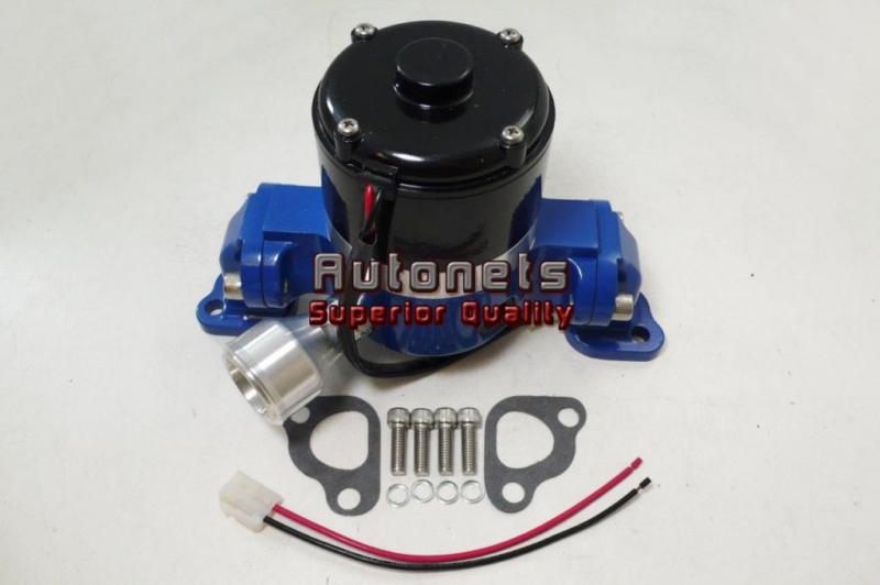 Small block ford aluminum electric water pump painted blue high flow volume