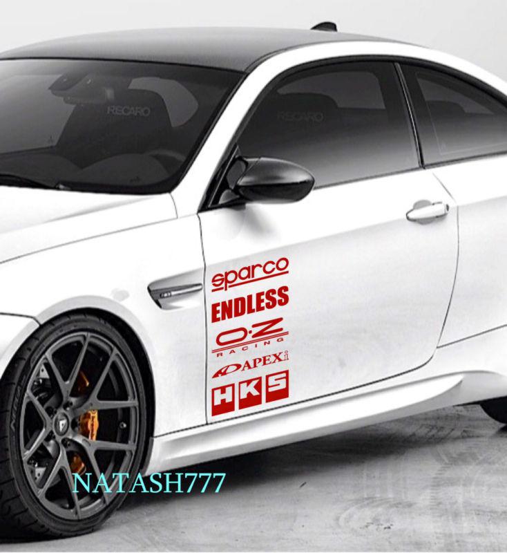 Bmw m3 m5 m6 racing sponsors sport car sticker emblem logo decal red pair 
