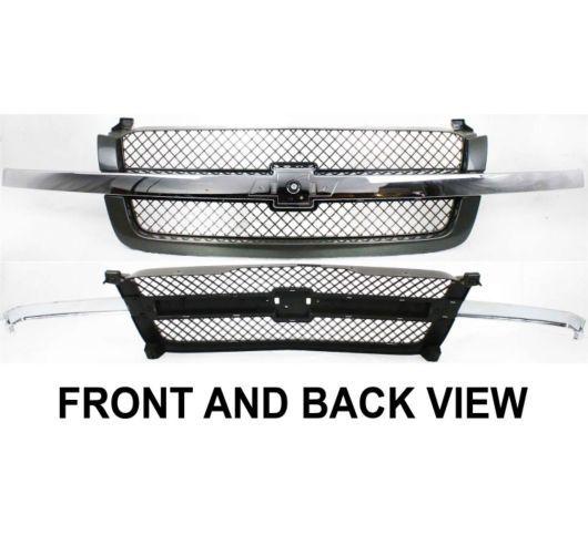 03-06 chevy avalanche chrome bar grille primered gm1200489 c1500 non body claddy