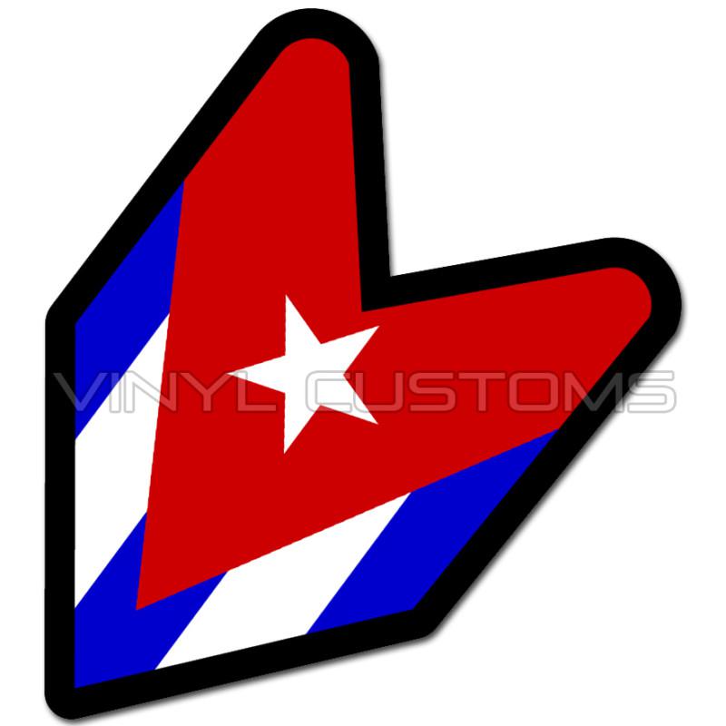 4" cuban wakaba leaf flag cuba decal sticker jdm a+