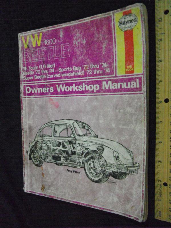 Haynes vw 1600 beetle owner's workshop manual #159(us) 1970-1974