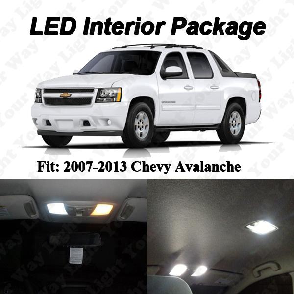 10 pcs xenon white led lights interior package kit for 2007-2013 chevy avalanche