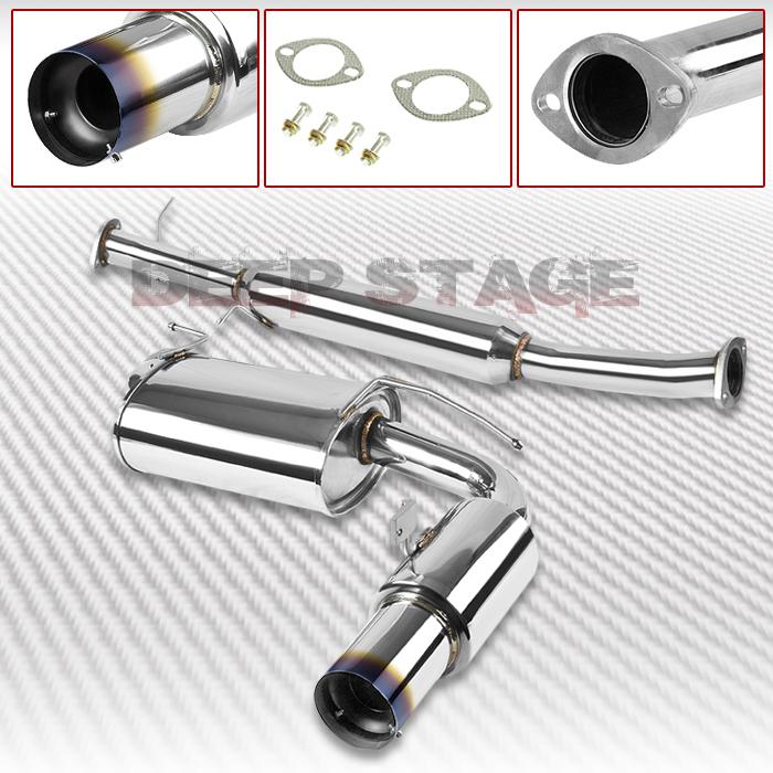 Stainless cat back exhaust 3.5"burnt tip muffler 90-93 mazda miata mx-5 1.6/1.8l