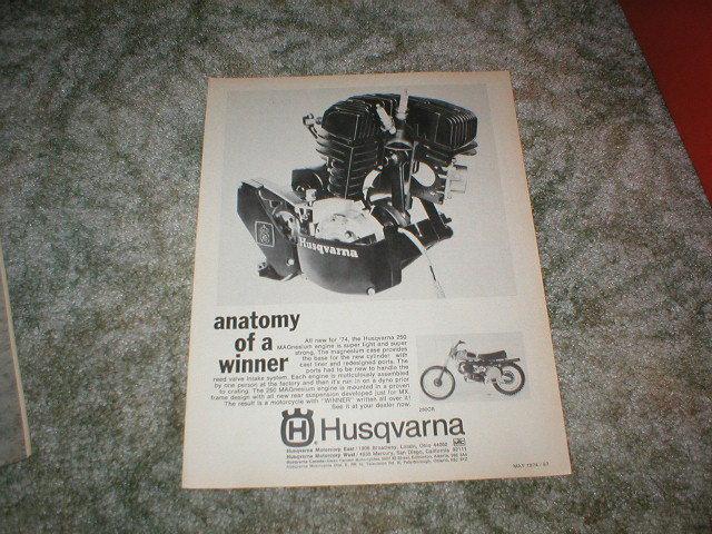 1974 husqvarna 250 magnesium engine ad 250cr motorcycle mx ad husky