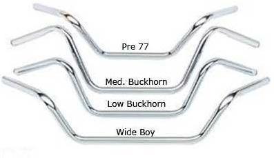 Bikers choice custom v-twin handlebars - low buckhorn bend - standard