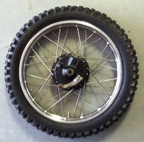 2001 oem yamaha pw80 pw 80 front wheel rim , brake hub , tire  araya 140 x 14