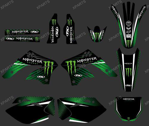 Team graphics & backgrounds decals for kawasaki kx450f kxf450 2006 2007 2008