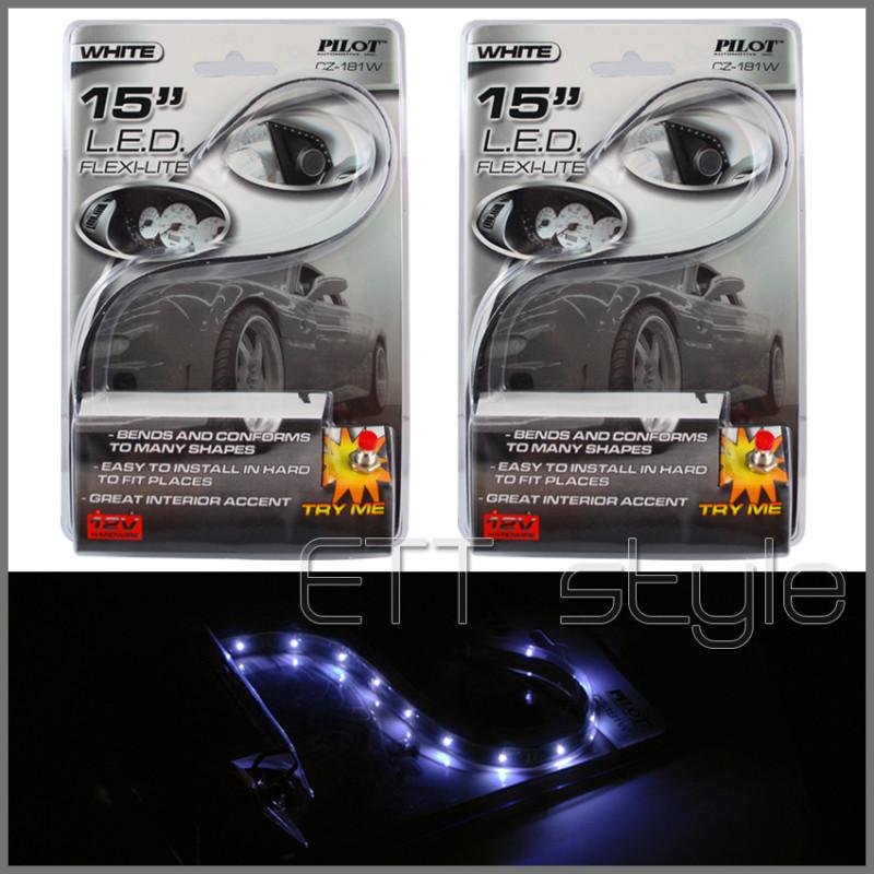 2x 15" flexible white led strip light interior exterior footwell 12v lexus