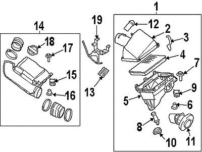 Nissan 16500ea210 genuine oem factory original air cleaner assy