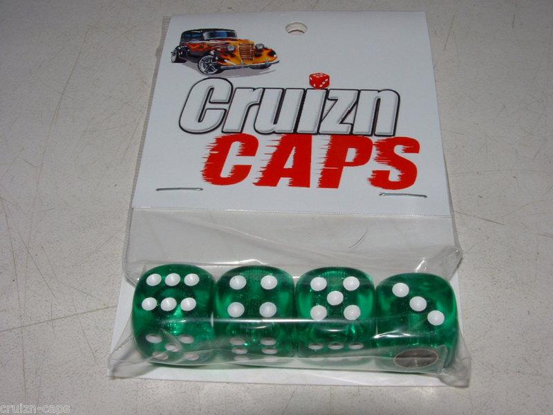 Cruizn caps dice valve caps - green translucent -  nip