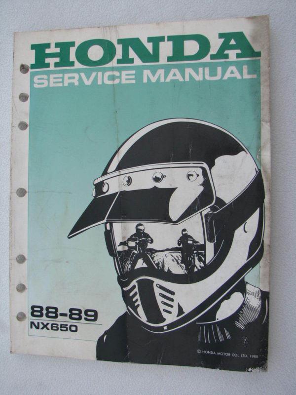 Honda genuine shop service manual nx650 nx 650 88-89