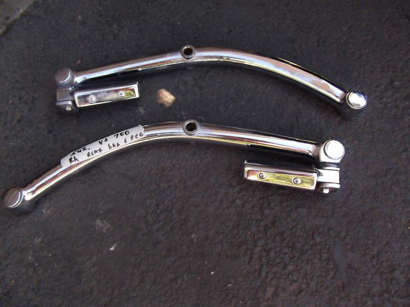 Suzuki vs intruder rear footpegs, rear foot pegs, rear grab bars, oem 1987 model