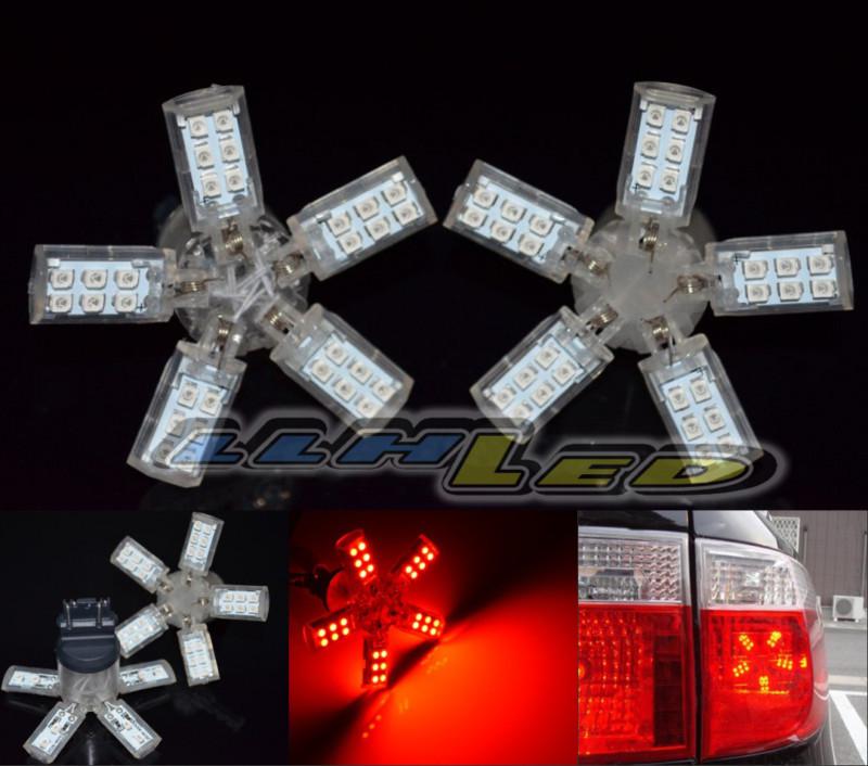 2 x 7443/7440 40-smd led red 5 spoke arm spider turn/tail/stop/brake light bulb 