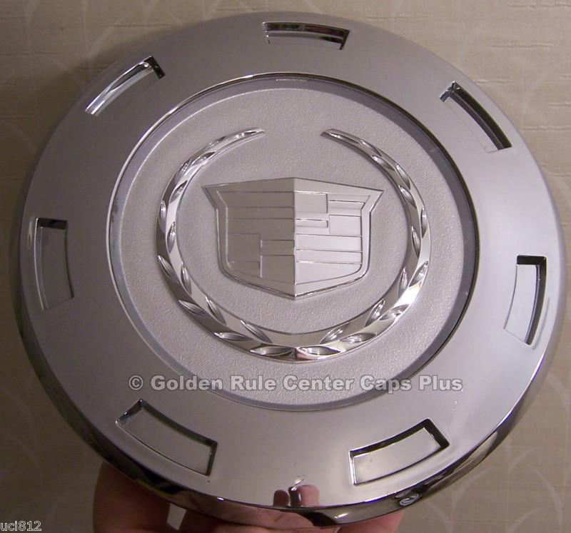 Cadillac center hub cap escalade 2007-11 esv  ext silver chrome gm oem # 9596649