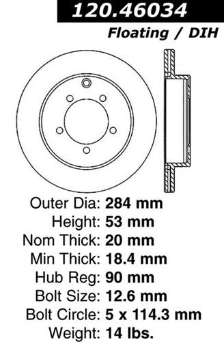 Centric-power slot 126.46034sl stoptech sport rotors 91-93 3000gt stealth